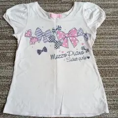Mezzo Piano リボンTシャツ ピンク M（150）