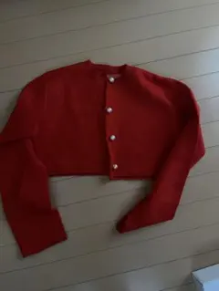 w closet 赤 クロップドカーディガン