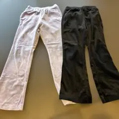 GU コーデュロイパンツ130 2本セット ラベンダー 黒