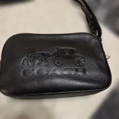 コーチ ジェス 2way カメラバッグ ダブルジップ レザー ブラック