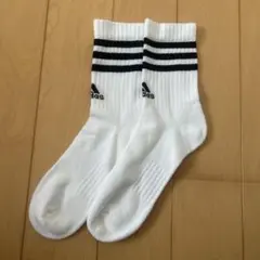 adidas ストライプ ホワイト ソックス 22〜24センチ