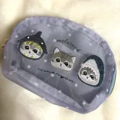 ポーチ　猫　サメちゃん　モフサンド　猫柄ポーチ　ティッシュポーチ