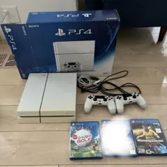 SONY PS4 ホワイト 本体 コントローラー2個 ゲームソフト3本付き