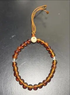 琥珀色 数珠ブレスレット 約1cm玉 30珠 天然風 艶あり 綺麗 仏具