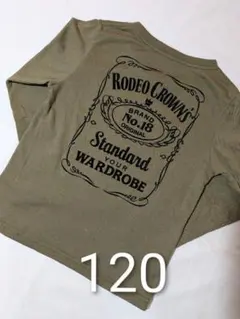 RODEOCROWNS ジャックダニエル風 長袖Tシャツ カーキ 120のサムネイル