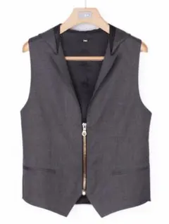 Zip-up Hooded Gilet Vest ジップフードジレベスト グレー