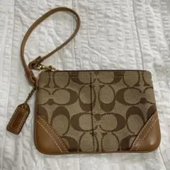 【美品】Coach ロゴ入りミニポーチ