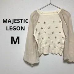 ＊マジェスティックレゴン レディース 長袖 カットソー ブラウス ニット 花柄