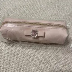メゾンドフルールパールビジュー合皮　ペンケース　リボン　ピンクのサムネイル
