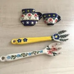 ポーリッシュポタリー　マグネット　フォーク　陶器