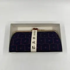 K0682F★結城紬 財布 伝統民芸 栗原結城つむぎ工房 栗原富明 絹100％
