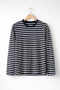 【希少/名作】00s オールドユニクロ ボーダー ロンT 紺×白 Y2K 古着