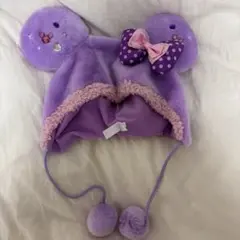 紫　ディズニー　ファンキャップ　ミニー