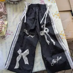 リボン、レース付きジャージ