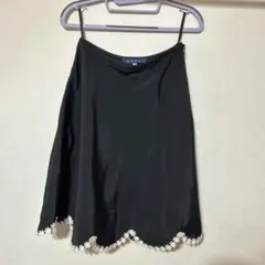 エムズグレイシー デニム フレアースカート ストレッチ ファスナー花チャーム