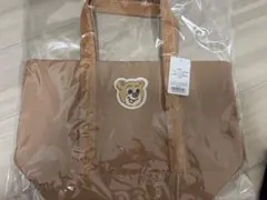 リニューアル品 オールドテディ ワッペントートバッグ（L） ベージュ
