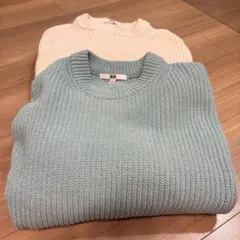 【2枚セット】UNIQLO ユニクロ ウォッシャブルソフトニットクルーセーター