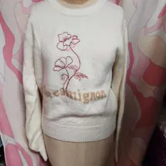 しまむら 花柄 刺繍 ニット