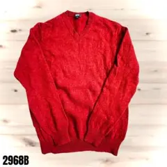 UNIQLO ユニクロ 赤 Vネック 長袖ニットセーター 2968