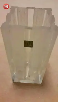 HOYAクリスタル　雪窓花瓶　　　　　　重量感あり　約2000g　(中古品)