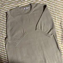 UNIQLO U ベージュ⭐︎五分袖サマーニット★XL