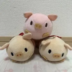 マザー牧場 こぶたのぬいぐるみ マスコット 3点セット