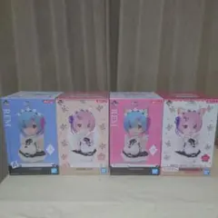 リゼロ　一番くじ　アートスケール　フィギュア　レム　ラム　4点セット