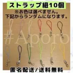 ストラップ紐 10個セット ランダムカラー