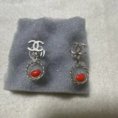 CHANEL ピアス 07P 赤 ハート CCロゴ 正規品 新品未使用 箱付き
