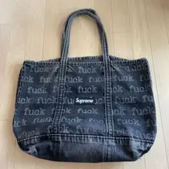 Supreme fuck denim toteデニムトートバッグ boxlogo