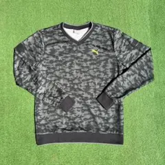 プーマゴルフ トレーナー ヒョウ柄ブラック メンズM