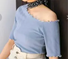 Heather オフショルダー リブニット