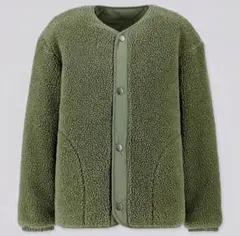 (2WAY/美品)ユニクロキルティングボアフリースリバーシブルジャケット120㎝