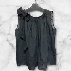 イエナ　ノースリーブブラウス　ブラック　美品