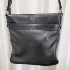 COACH ブラック レザー ショルダーバッグ