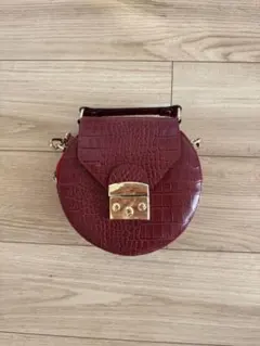 クロコダイル風ラウンドショルダーバッグ