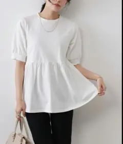 Pierrot　tシャツ 半袖 綿100%ペプラム半袖Tシャツ レディースのサムネイル