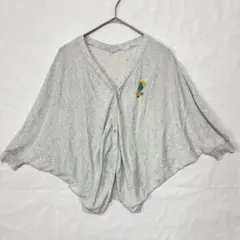 ○パーリッシィ ワンポイント刺繍 ドルマンスリーブ カーディガン コットン Fのサムネイル