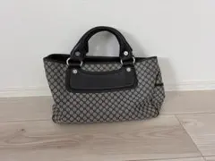 CELINE ハンドバッグ　ブギーバッグ　マカダム柄　キャンバス　レザー