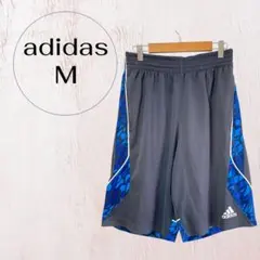 アディダス バスケットボール ハーフパンツ バスパン M グレー ブルー 総柄のサムネイル