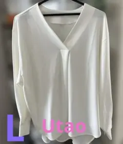 【新品】A35定価6,600円 Utao: スキッパー ジョーゼット シャツ L