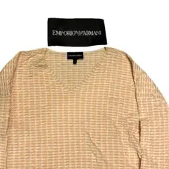 EMPORIO ARMANI ボーダー ワッフル クルーネックニットのサムネイル