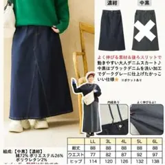 新品 しまむら おかだゆり LL デニムスカート 濃紺 オンライン限定サイズのサムネイル