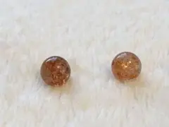 サンストーン AAA 8mm ラウンドビーズ 2粒セット 天然石
