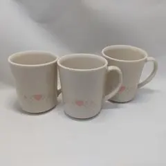 Corning ハートデザイン マグカップ 3個セット
