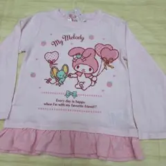 100cm　長袖Tシャツ　マイメロディ　サンリオ マイメロ フリル