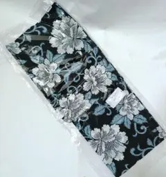 お任せ白半幅帯つき◆◆ノー皺加工最高級カルキュロ◆上品黒地菖蒲アヤメ古典浴衣 お任せ白半幅帯つき◇◇ノー皺加工最高級カルキュロ◇上品黒地菖蒲