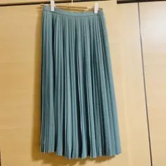 美品✨昭和レトロ グリーン プリーツ ロングスカート ヴィンテージ　11号