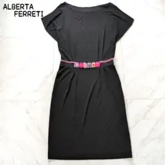 ALBERTA FERRETTI ビジュー ワンピース ブラックのサムネイル