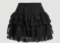 SHEIN シーイン 黒 ブラック フリル スカート シズニルックのサムネイル